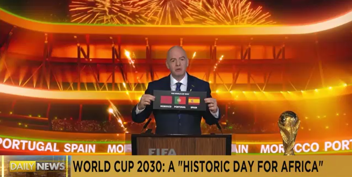 CAF 主席 Motsepe 祝贺<font color=#ff0000>摩洛哥</font>主办 2030 年世界杯